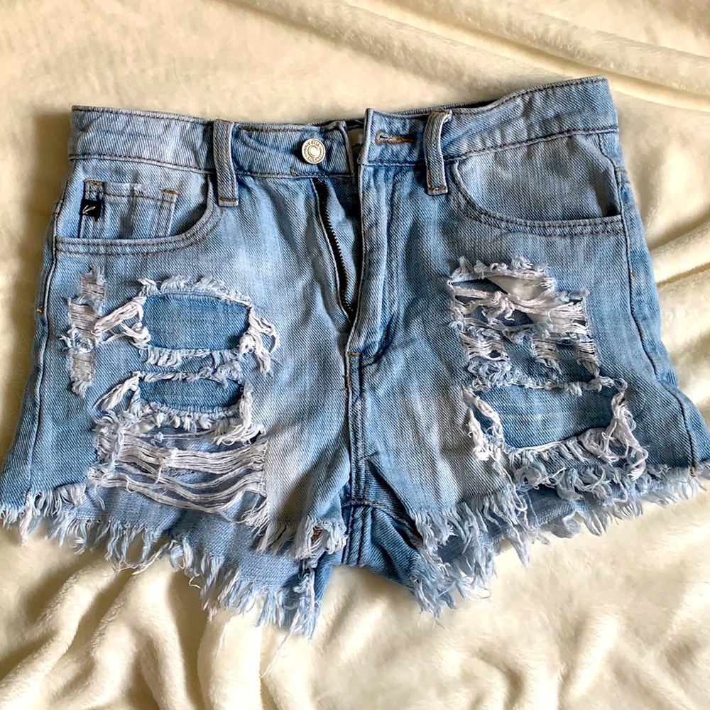 High waisted jean shorts